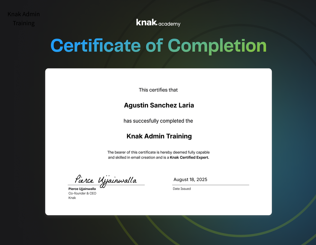 Knak Admin Certification Badge